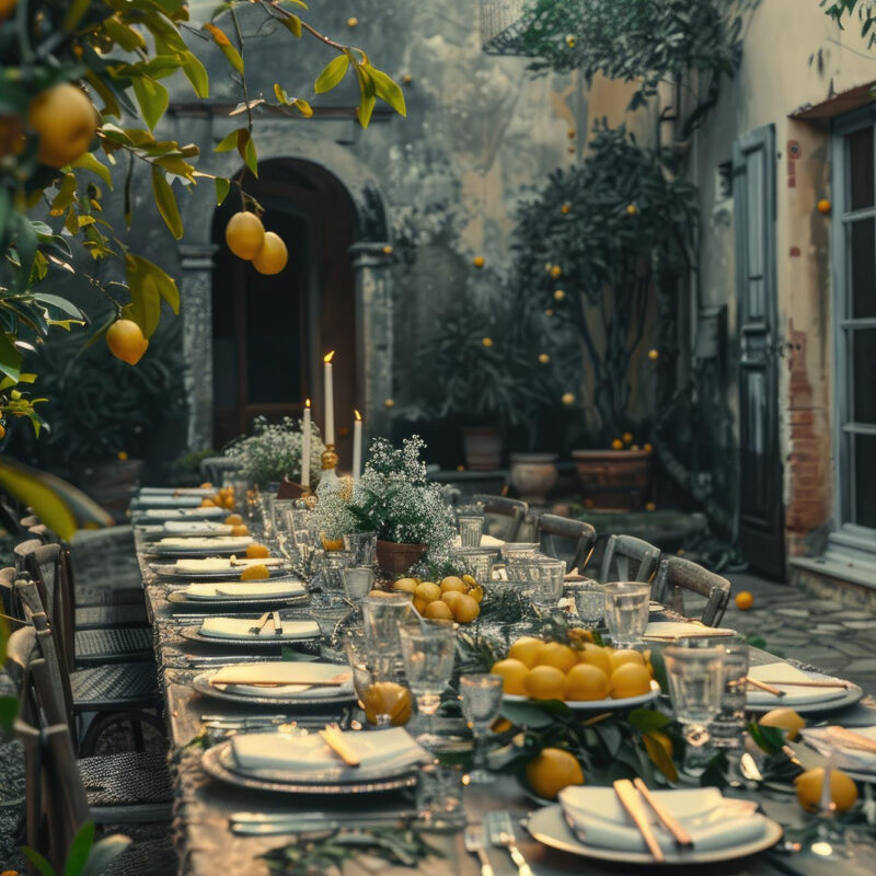 Elegante catering in villa all'aperto