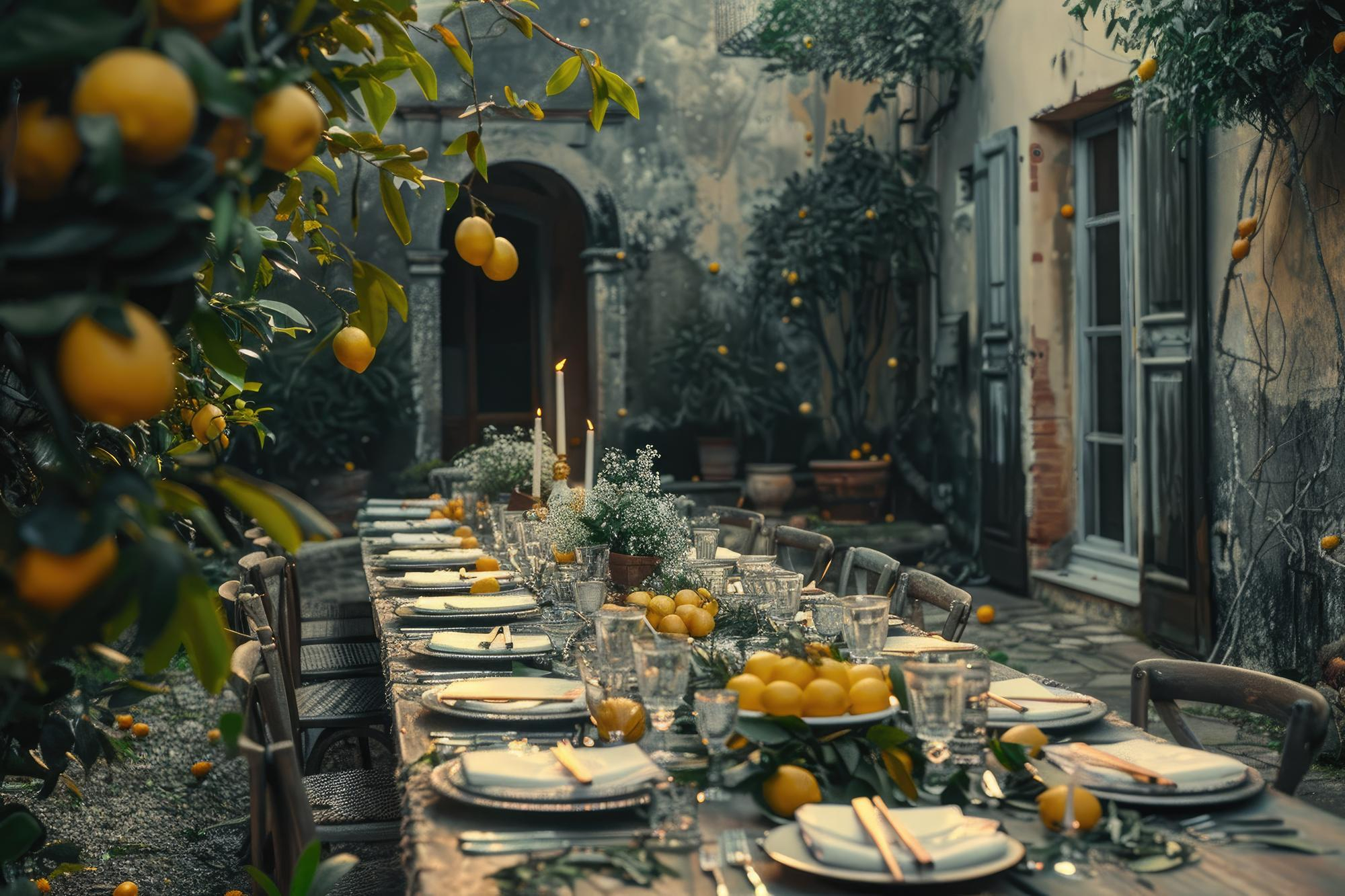 Elegante catering in villa all'aperto