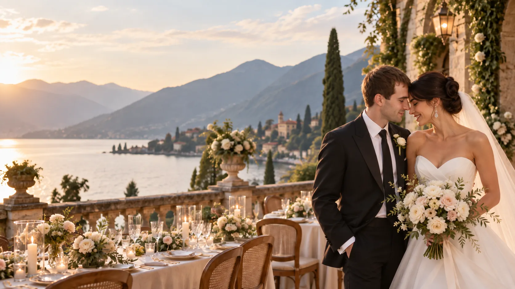 Elegante catering matrimonio sul lago